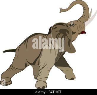 Vector flat illustration of asian elephant Stock Vector Image & Art - Alamy