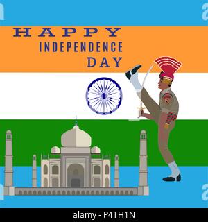Independence Day of India vector flat illustration Stock Vector