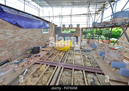 Building an extension on a home in the UK Stock Photo