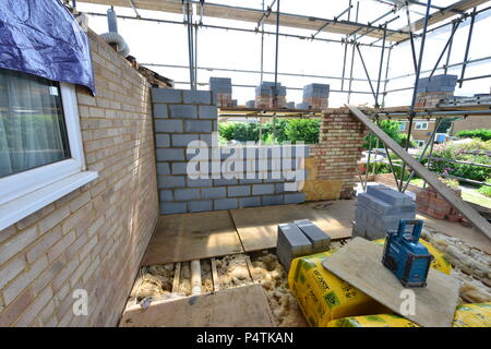 Building an extension on a home in the UK Stock Photo