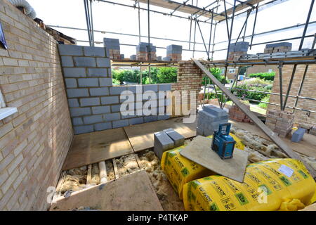 Building an extension on a home in the UK Stock Photo