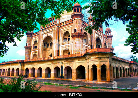 Safdarjung's Tomb is a sandstone and marble mausoleum in New Delhi, India. Stock Photo