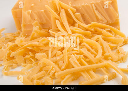 irish organic red cheddar grated cheese with reduced fat Stock Photo