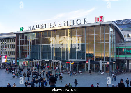 Cologne, Germany - December 7 2015: Cologne Main Station (Köln Hauptbahnhof) Stock Photo