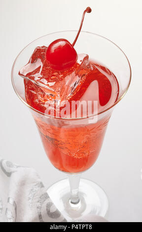 Shirley Temple cocktail on background Stock Photo