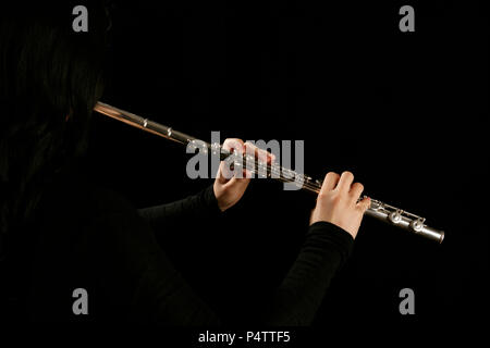 Flute being played Stock Photo