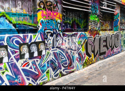 Street Art - Hosier Lane - Melbourne - Australia Stock Photo