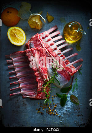 Ingredients for rack of lamb Stock Photo