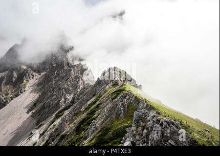 Austria, Salzburg State, Filzmoos, Mountains in fog Stock Photo