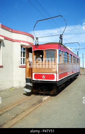 Snaefell Mountain Railway no 6 At the top of Snaefell <Isle of Man Stock Photo