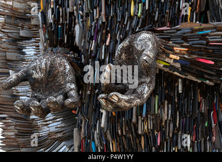Knife Angel  sculpture on display at the British Iron Work Centre tourist attraction Stock Photo