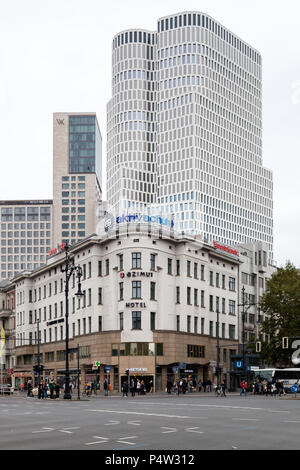 Berlin, Germany, Tower Zoofenster Berlin and Upper West in Kantstrasse in Berlin-Charlottenburg Stock Photo