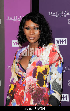 NEW YORK, NY - JUNE 21: Actress Dominique Jackson attends the 2018 VH 1 Trailblazer Honors at Cathedral of St. John the Divine on June 21, 2018 in New Stock Photo