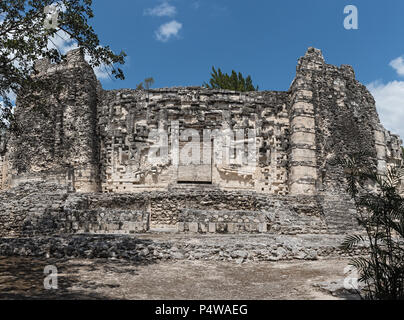 The ruins of the ancient Mayan city of hormiguero, campeche, Mexico Stock Photo