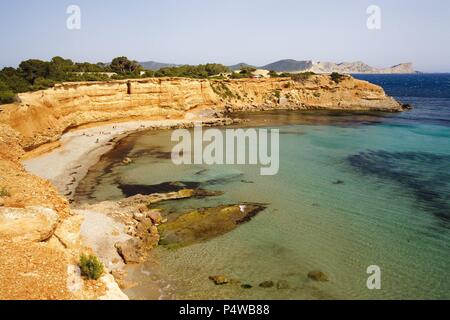 Sa Caleta beach. Ibiza Island. Balearic Island. Spain. Stock Photo
