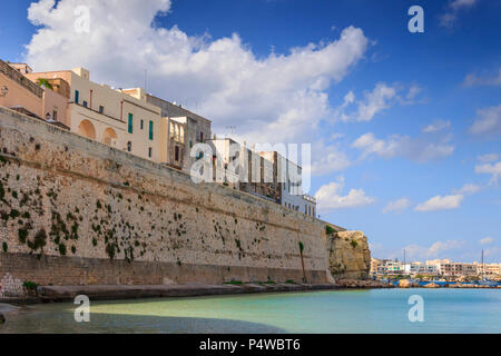 The most beautiful villages in Italy: Otranto (Apulia). View of the old town surrounded by crystal clear sea. Stock Photo