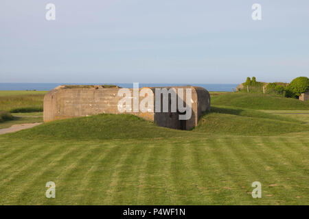 Destroyed german Battery Longues sur Mer Stock Photo