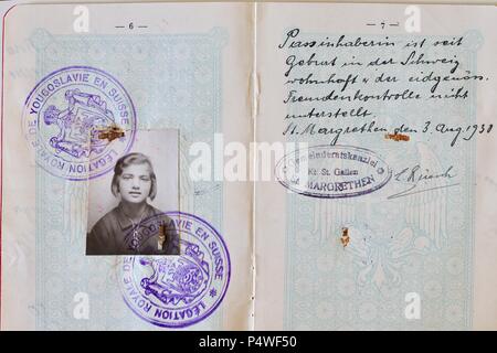 Yugoslavian passport issued to a female citizen Ida Helene Lesmir