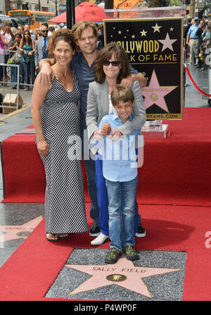 Sally Fields with her family Honored with a star on  the Hollywood Walk Of Fame in Los Angeles.Sally Fields - star 021 and family  ------------- Red Carpet Event, Vertical, USA, Film Industry, Celebrities,  Photography, Bestof, Arts Culture and Entertainment, Topix Celebrities fashion /  Vertical, Best of, Event in Hollywood Life - California,  Red Carpet and backstage, USA, Film Industry, Celebrities,  movie celebrities, TV celebrities, Music celebrities, Photography, Bestof, Arts Culture and Entertainment,  Topix, vertical,  family from from the year , 2014, inquiry tsuni@Gamma-USA.com Husba Stock Photo