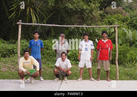 People from the Buenos Aires native community. Pacaya Samiria National Reserve. Amazon Basin. Loreto. Peru. Stock Photo