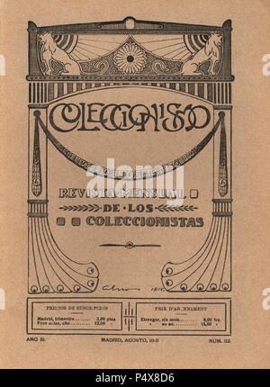Portada de la revista mensual 'Coleccionismo', editada en Madrid, en agosto de 1915. Stock Photo