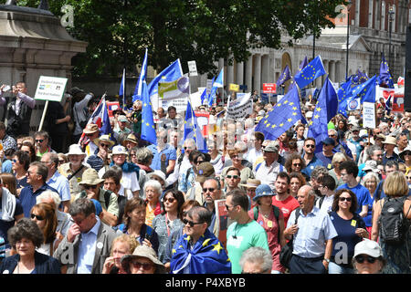 Crowds on Whitehall in central London, during the People's Vote march for a second EU referendum. Stock Photo