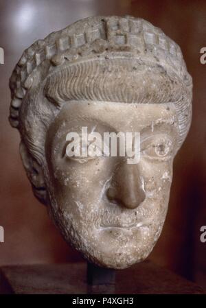 Marble Head of Emperor Theodosius II 450 A.D Stock Photo - Alamy