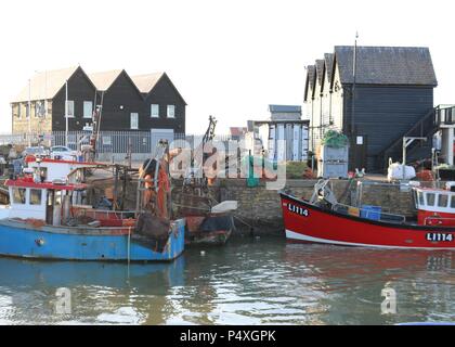 Busy harbour at Whitstable , Kent Stock Photo