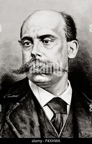 Emilio Castelar (1832-1899). Spanish republican politician. Engraving. Stock Photo