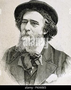 Daudet, Alphonse (1840-1897). French writer. Engraving. Stock Photo