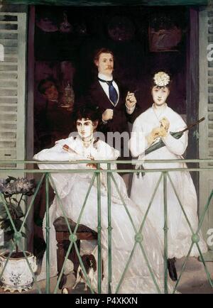 ARTE S. XIX. FRANCIA. MANET, Edouard (París,1832-París,1883). Pintor y grabador francés en estilo impresionista. 'EL BALCON' (1868) . Stock Photo