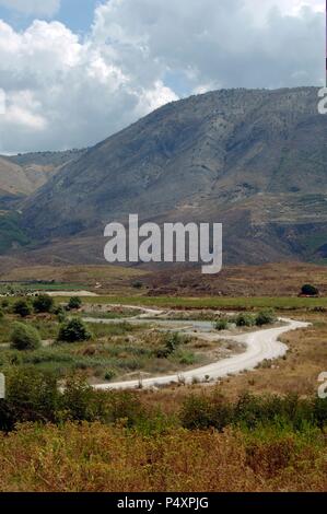 REPUBLIC OF ALBANIA. MESOPOTAM.  Landscape around the city. Stock Photo