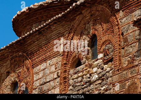 BYZANTINE ART. REPUBLIC OF ALBANIA. St. Nicholas Church, built in the XIII and remodeled in the eighteenth and nineteenth centuries. Detail. Mesopotam. Stock Photo