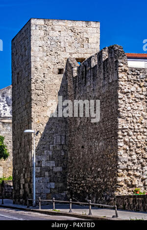 Italy Sardinia Sassari, ancient walls in Corso Trinità Stock Photo