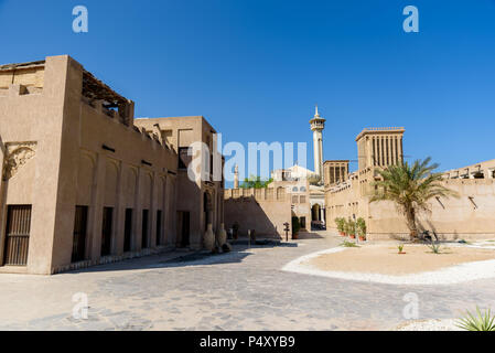 Bastakiya - old town with arabic architecture in Dubai, UAE Stock Photo