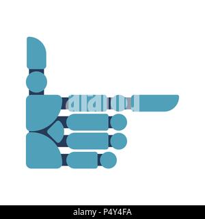 Pointing Cyborg Hand. Robot hand thumb forward. Vector illustration Stock Vector