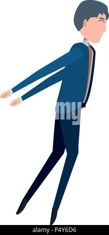 Cartoon businessman standing over white background, vector illustration Stock Vector