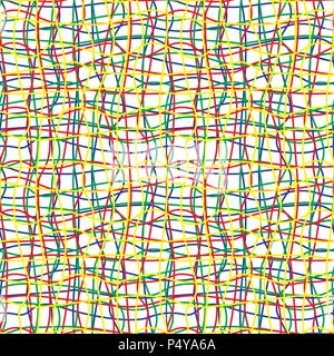 Intricate colored wires seamless pattern. Vector illustration. Stock Vector