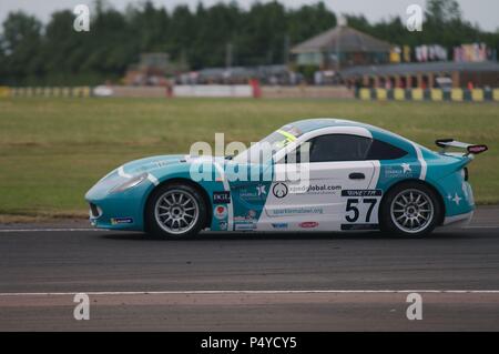Dalton on Tees, England, 23 June 2018. Gustav Burton driving in the qualifying session of the Ginetta Junior Championship for Douglas Motorsport at Croft Circuit. Credit: Colin Edwards/Alamy Live News. Stock Photo