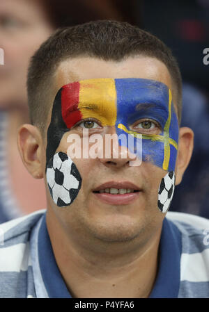 Sochi, Russia. 23rd June, 2018. A fan is seen prior to the 2018 FIFA World Cup Group F match between Germany and Sweden in Sochi, Russia, June 23, 2018. Credit: Lu Jinbo/Xinhua/Alamy Live News Stock Photo