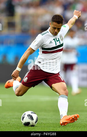 Rostov-on-Don, Russia. 23rd June, 2018. Soccer, FIFA World Cup 2018, South Korea vs Mexico, group stages, Group F, 2nd matchday at the Rostov-on-Don Stadium: Chicharito from Mexico in action. Credit: Marius Becker/dpa/Alamy Live News Stock Photo