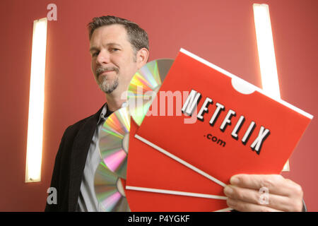 Los Gatos, California, USA. 16th Feb, 2008. Netflix CEO REED HASTINGS is photographed at the company's offices in Los Altos, CA. (Credit Image: © Martin E. Klimek/ZUMA Press) RESTRICTIONS: Stock Photo