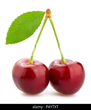 cherry path isolated Stock Photo