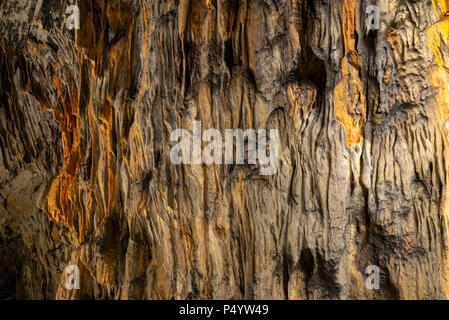 Interior of Baradla Cave in Aggtelek, Hungary. Lime infiltration on the wall Stock Photo