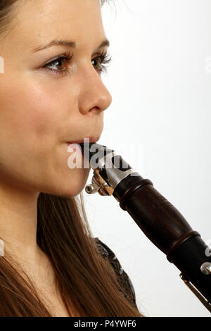 Clarinet embouchure and mouthpiece Stock Photo