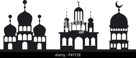 arabic castles buildings cityscape Stock Vector