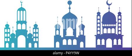 arabic castles buildings cityscape Stock Vector