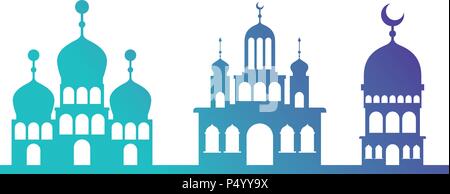 arabic castles buildings cityscape Stock Vector