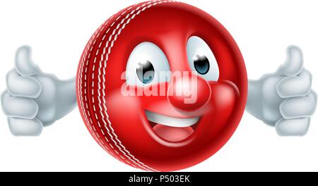 Cricket Ball Cartoon Person Stock Vector