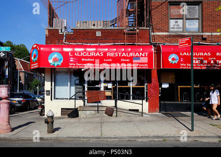 Lali Guras, 37-63 76th St, Queens, New York. NYC storefront photo of a Nepalese restaurant in the Jackson Heights neighborhood. Stock Photo